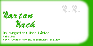 marton mach business card