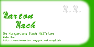 marton mach business card